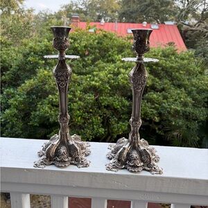 Vintage Godinger Ornate French Antique  Candle Stick Holder 11.5'' Tall 5” Wide